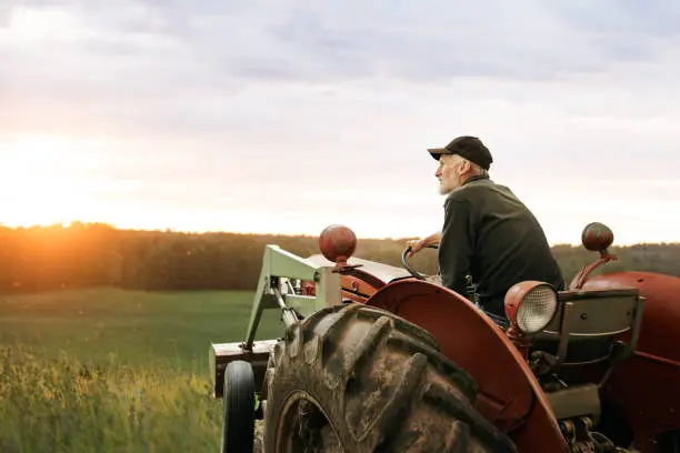 Conducteur Agricole Roumain conduit un tracteur