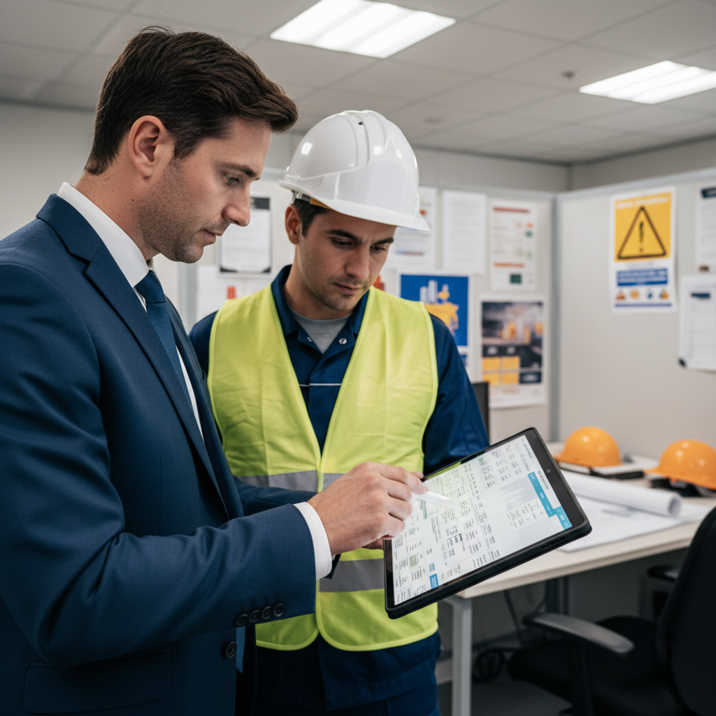Inspection des documents de paie d'un travailleur étranger.