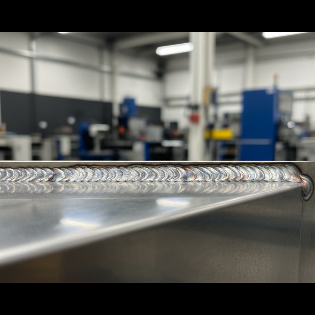 Gros plan sur une soudure TIG de haute qualité.